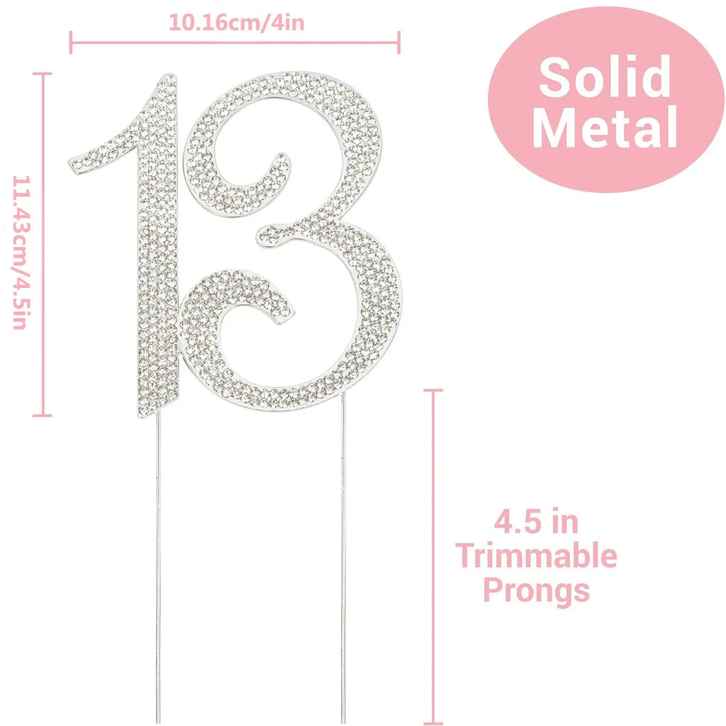 25 Cake Topper Sparkly Crystal Rhinestones Cake Topper Cake Decoration for 25th Birthday Party or or 25th Wedding Anniversary