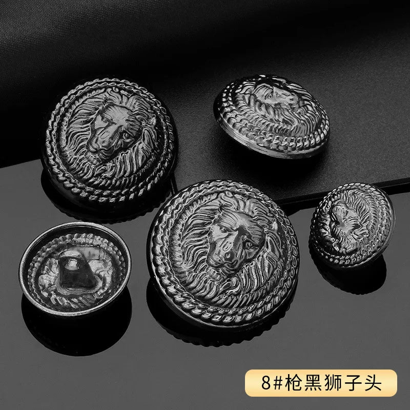 Vintage Gold Black Round Metal Shank Buttons for Diy Craft Handmade Clothing Coat Suit Sweater Scrapbooking Sewing Supplies