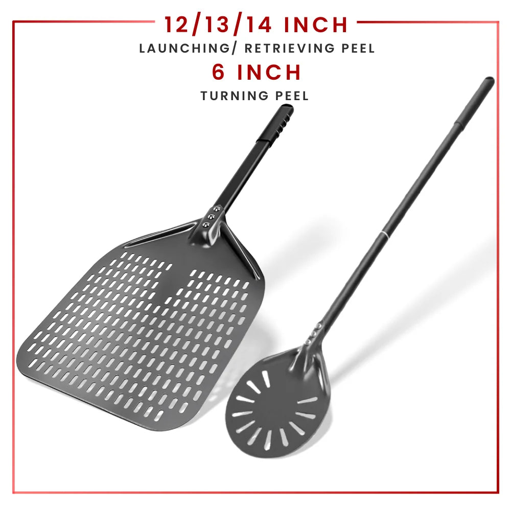6&12 13 14  Inch Aluminum Pizza Peel Bread Paddle Pizza Oven Turning Peel Hard  Anodized Pizza  Baking Kitchen Tool Spatula