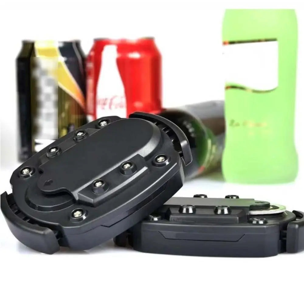 Beverage Top Cutter 2 in 1 Multifunctional Can Opener Non-slip Effortless Bottle Opener Quick Black Corkscrew Bar