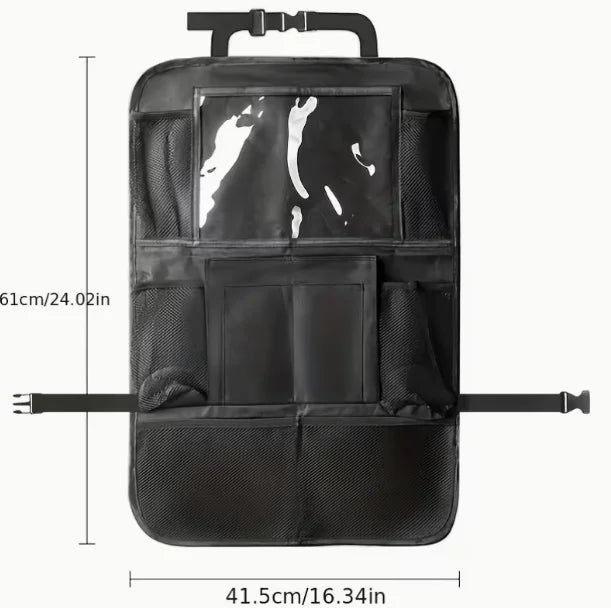 Car Back Seat Storage Bag (with Touch Screen Tablet Holder)