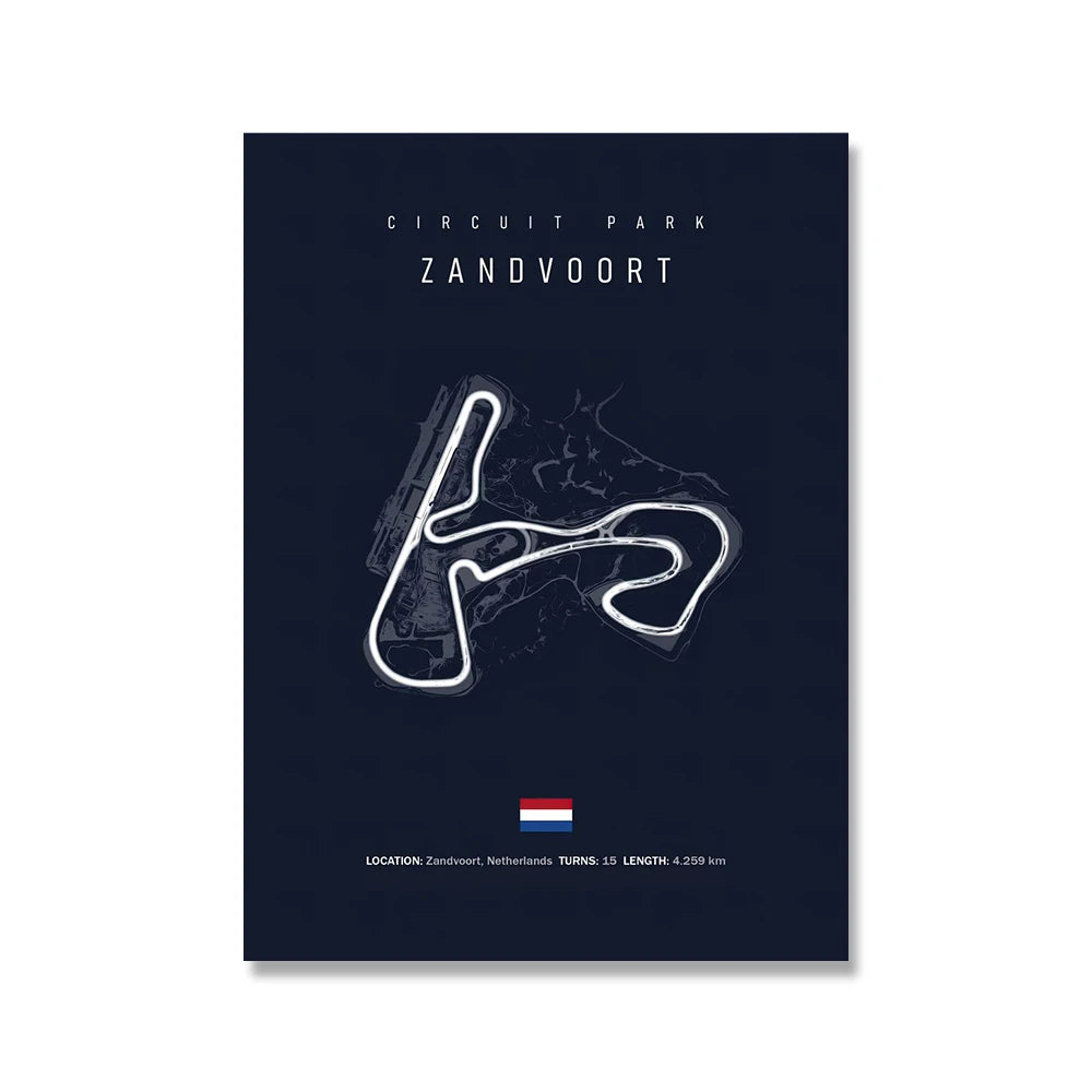 F1 Circuit Poster Inpu Island Jerez Catalonia Sepang International Circus Circuit Canvas Painting Wall Picture Artist Home Decor