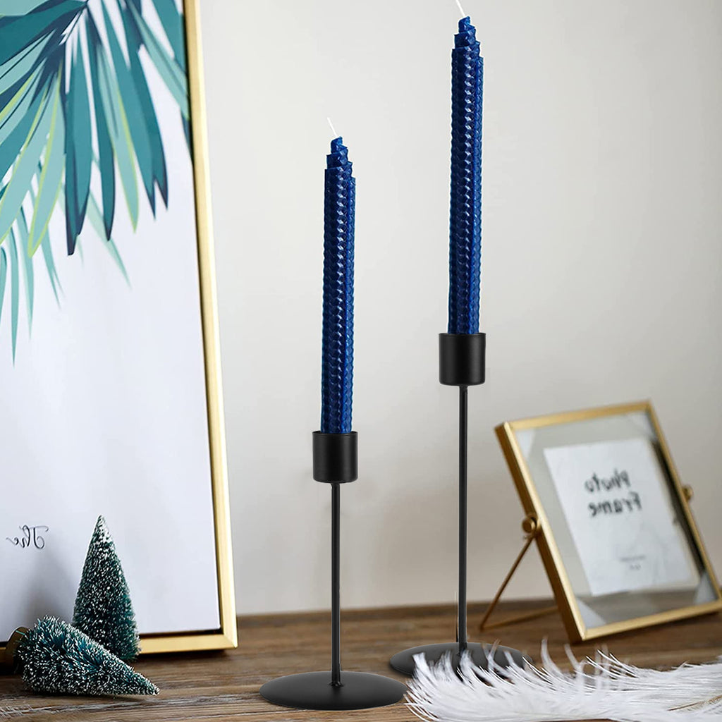 Candle Holder 2Pcs Metal Candlestick Holder for Taper Candle Decorative Black Candle Holder for Home Decor Wedding Dinning Party
