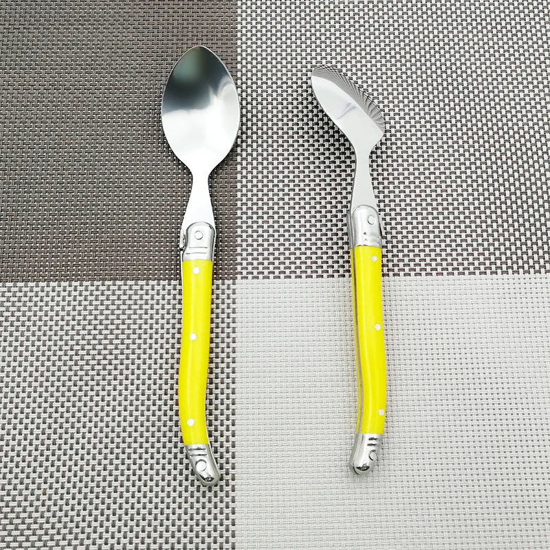 Laguiole Teaspoon set Mini Small Coffee Spoons Ice Tea Spoon Stainless Steel Stirring Dessert Scoop Flatware 6'' 15.5cm 4-10pcs