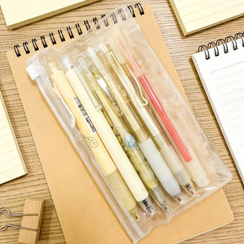Cute Pink Retractable Gel Pens Highlighter Set 0.5mm Black