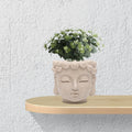 Buddha Head Flower Pot Flower Vase Decors Planters with Drainage Hole Indoor Plants Plant Containers for Kitchen Desk Garden