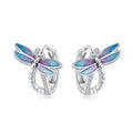 Simple 925 Sterling Silver Cute Sleeping Cat Hoop Earrings for