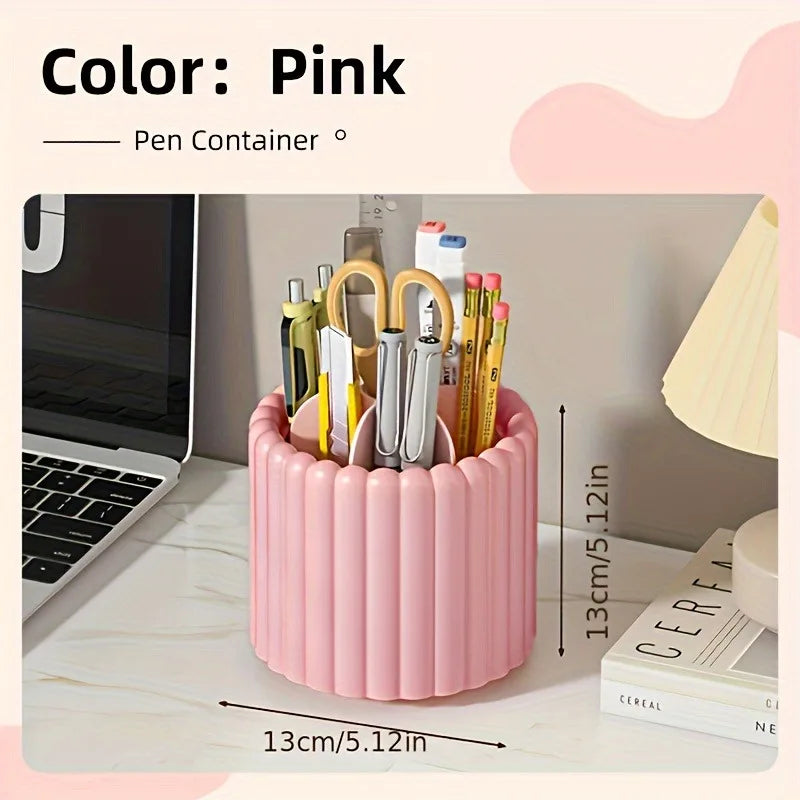 Modern Minimalist 360° Rotating Desk Organizer Pen Holder - Space-Saving, Multi-Functional Office Supplies - for Home & School