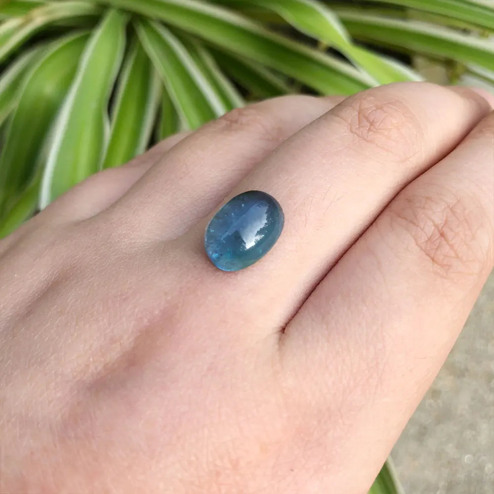 Aquamarine Oval Cabochon Natural Stone Crystals Quartz Gemstones Crystal Healing Reiki Decorative Stone Home Decoration DIY