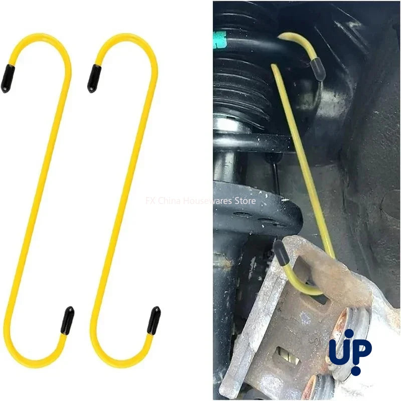S-Shaped Brake Caliper Hanger Hooks with Rubber Tips - Universal Auto Tool for Brake Pad Replacement & Maintenance