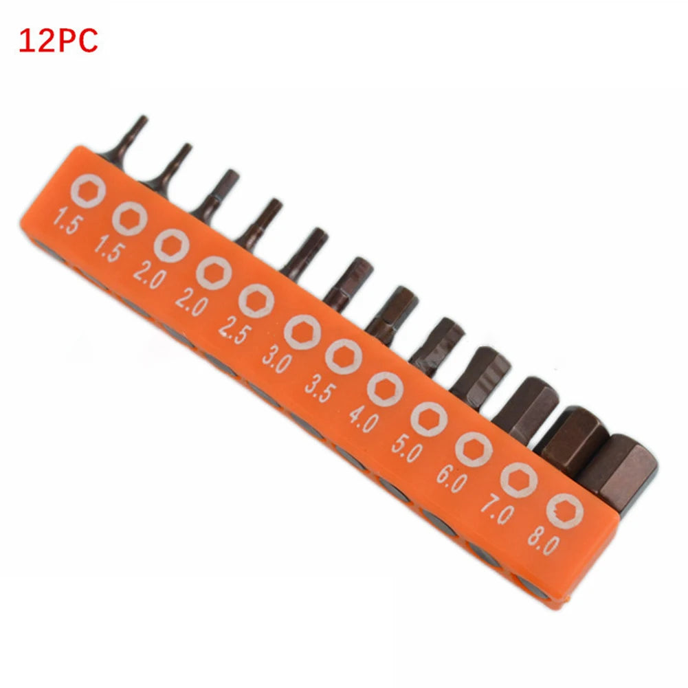 12/24pcs Hex Screwdriver Bit Set Alloy Steel Magnetic Set 25mm