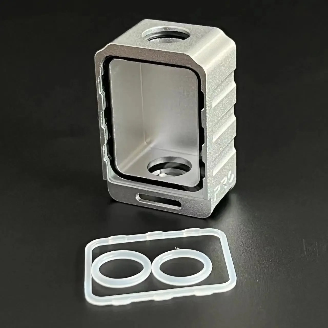 Colorful Aluminum/Acrylic 39mmx26mmx16.5mm Desk Organizer Box BORO with Glass Cover Billet Storage O Rings Holders Accessories