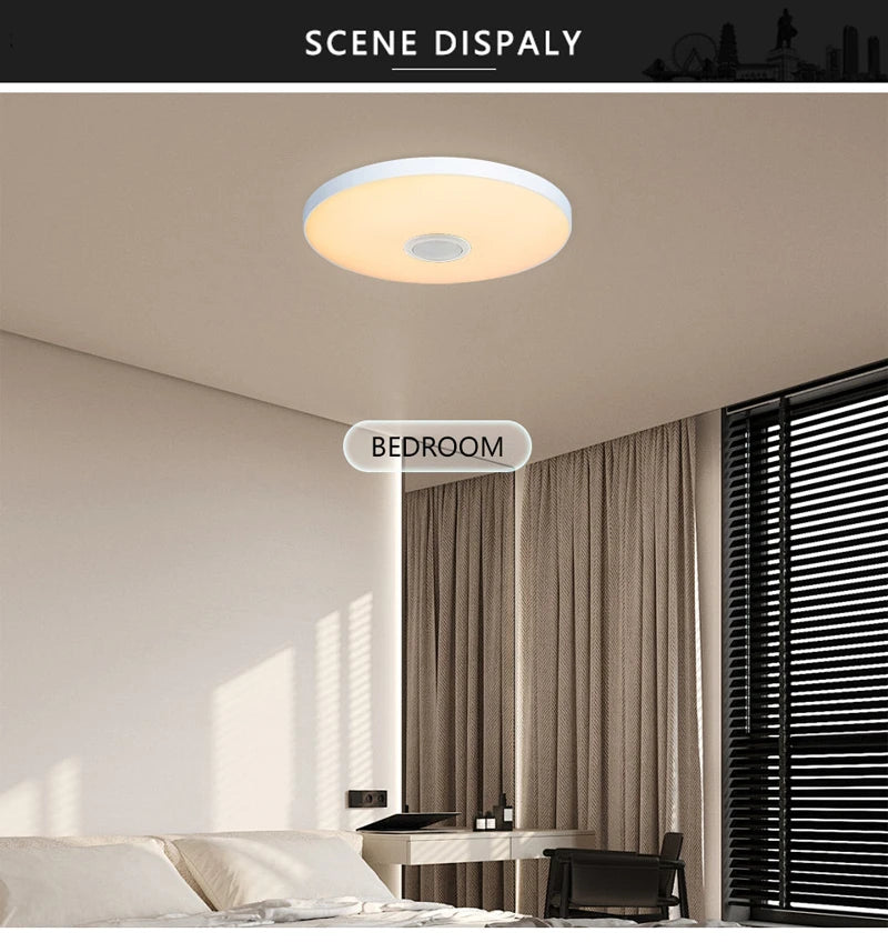 Tuya Smart Audio Ceiling Light APP Remote Control RGB Ambient Lamp Living Room Bedroom Home Decor LED Music Ceiling Lights
