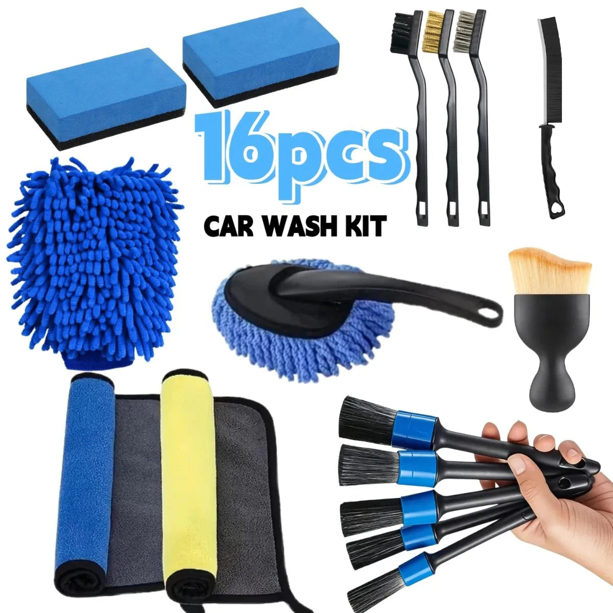 16/20pcs Car Cleaning Tool Set Air Conditioning Vents Seat
