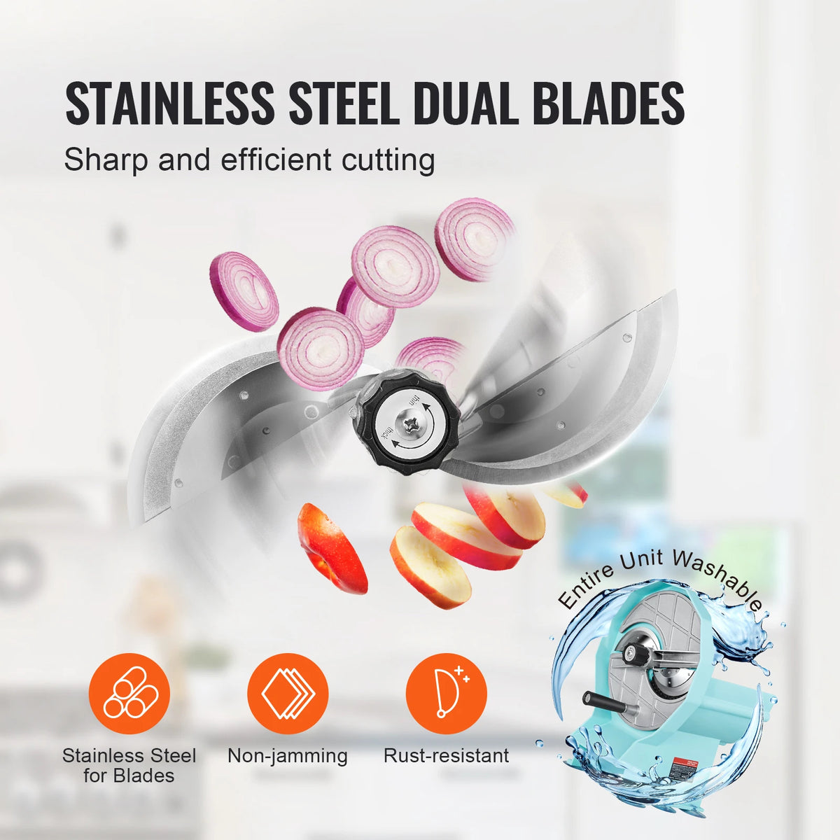 SucceBuy Manual Vegetable Fruit Slicer 0-0.5"/0-12mm Adjustable Commercial Slicer