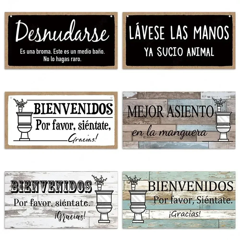Home decor Toilet Signs Wooden Hanging Plaque Decorative Plaque for Toilet Door Hanging Sign Wood In Bar Pub Beach decor