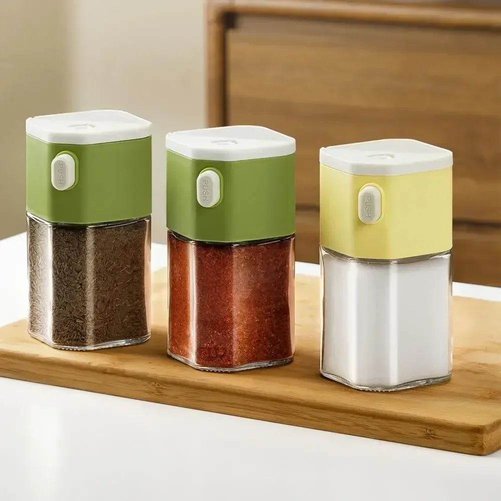 2026 New Kitchen Quantitative Salt Bottle Spice Can Pepper Chili Powder Jar Glass Seasoning Tank Sealed Moisture-proof Gadgets