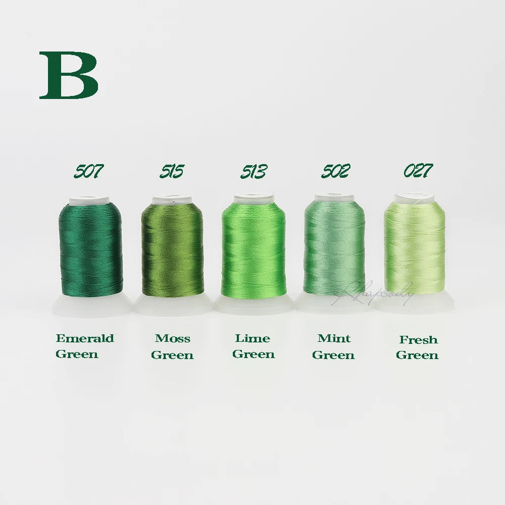 Rhapsody 40WT Polyester Embroidery Machine Thread 550Y 60 Colors Brother Babylock Janome Singer Pfaff Husqvarna Bernina Sewing