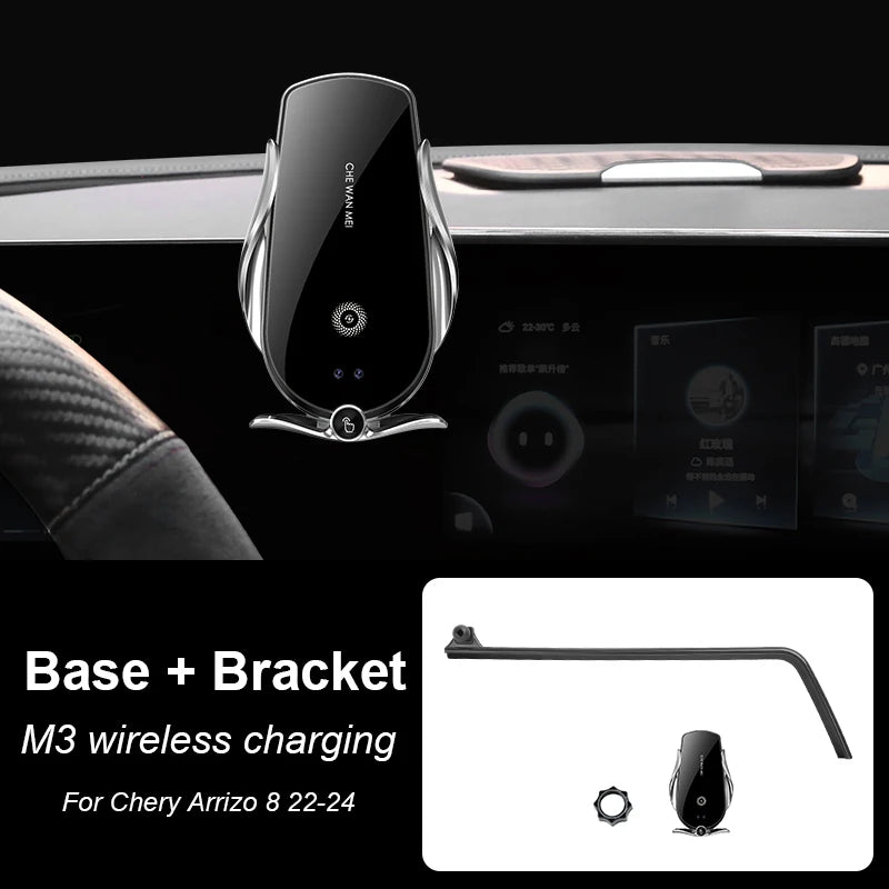 Car Phone Holder For Chery Arrizo 8 2022-2024 Car Screen Phone Holder Wireless Charger Navigation Modification Interior