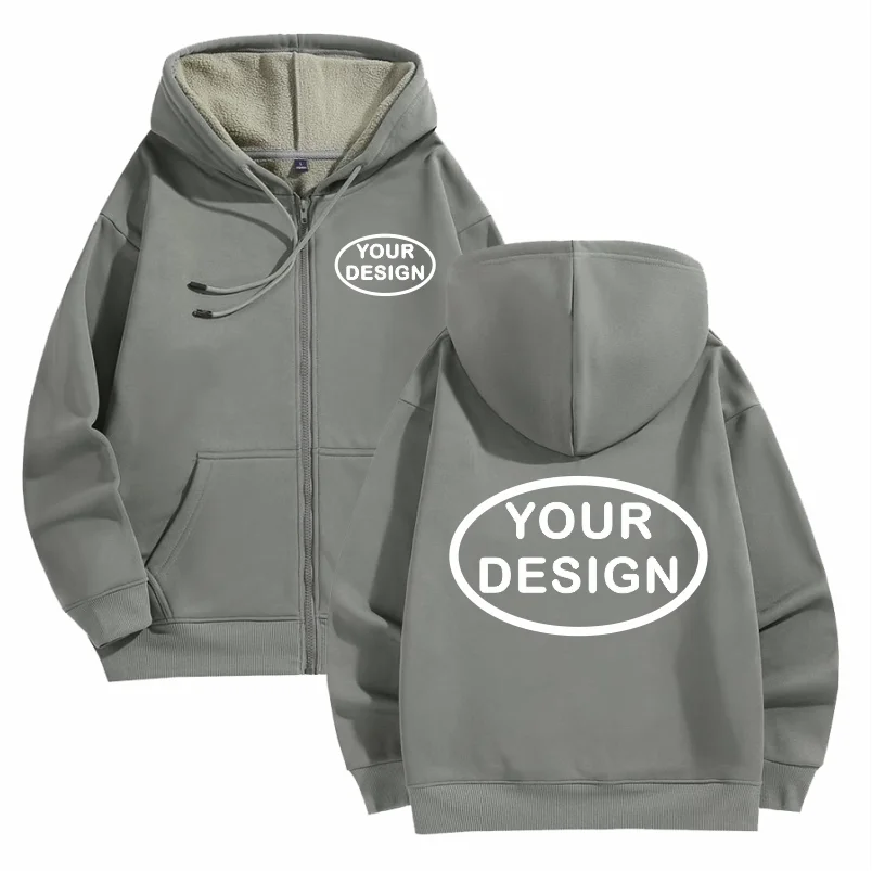 Customize Your Logo Zipper Sweatshirt For Men And Women Loose Casual Fashionable Long Sleeved Sportswear Personalized Embroidery