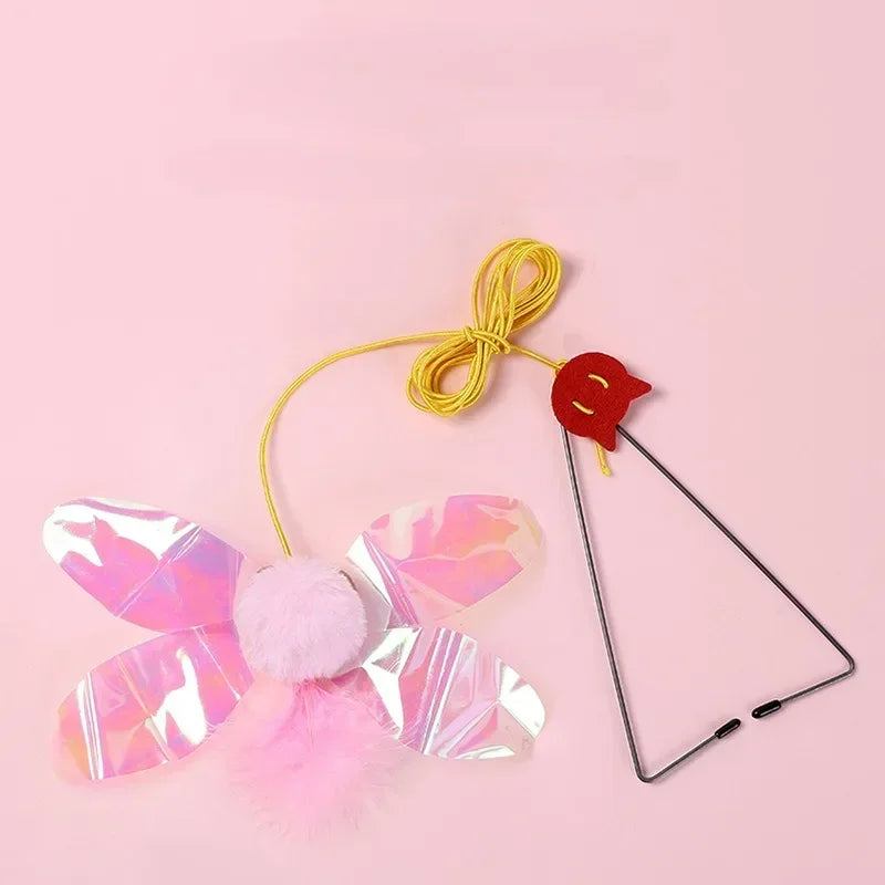 Cat Rope Long Rope Teasing Cat Toy Accessories Pet Kitten Toy Cat Toy Swing Sticky Disc Elastic with Bell Hanging Door Teasing