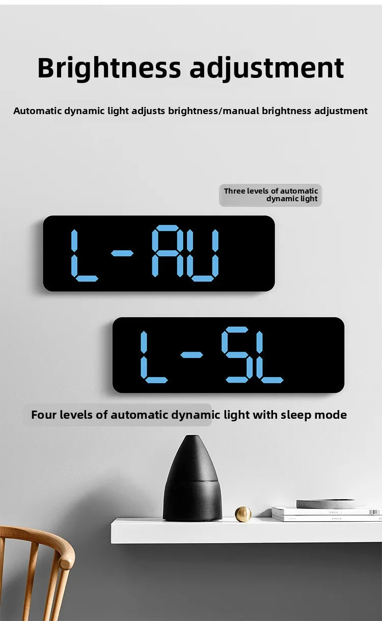 Hot 9 Inch Large Digital Wall Clock USB Powered TEMP Humidity Week Auto Dimmer DST Table Clock 12/24H Electronic LED Alarm Clock