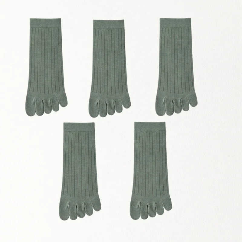 1/3/5 Pairs Mens Five Finger Socks Breathable Ankle Short Socks Thin Cotton Toe Socks with Separate Fingers Fashion Sports Socks