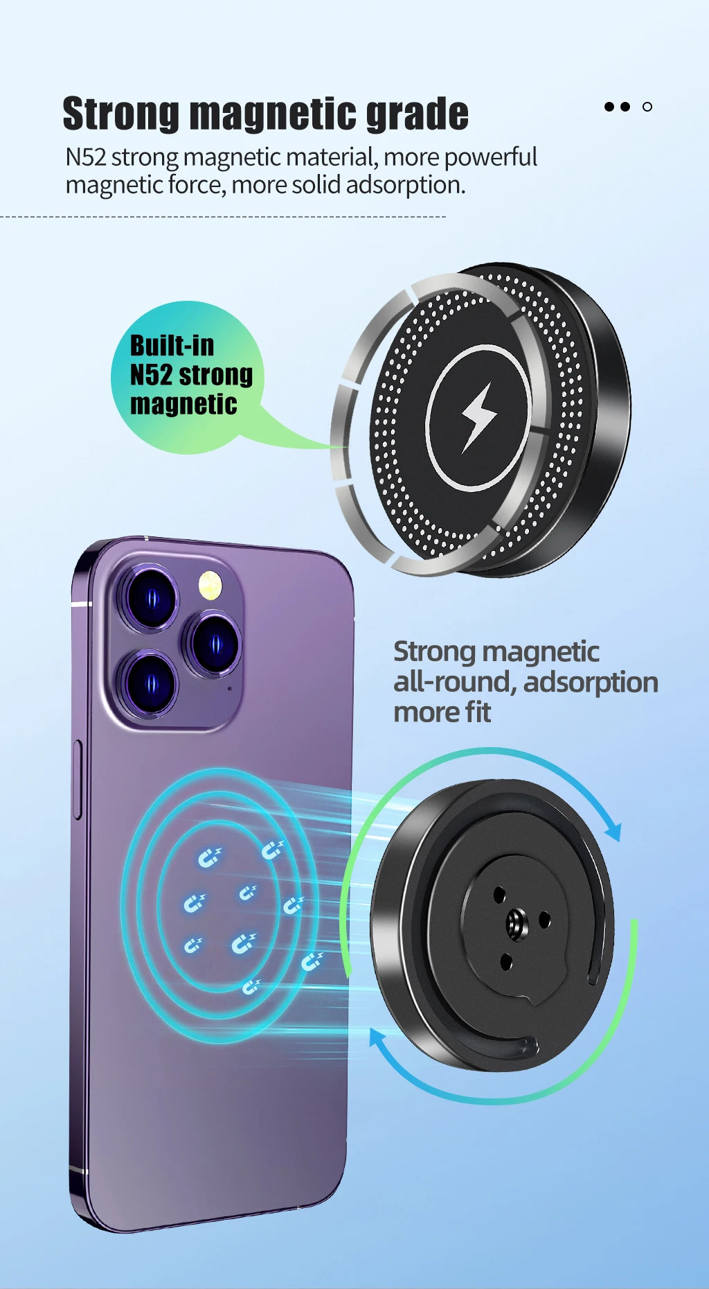 15W Magnetic Wireless Charger Phone Holder Stand for iPhone 17 16 Pro Max MagSafe 1/4 Quick Release Magnet Fast Charging Station