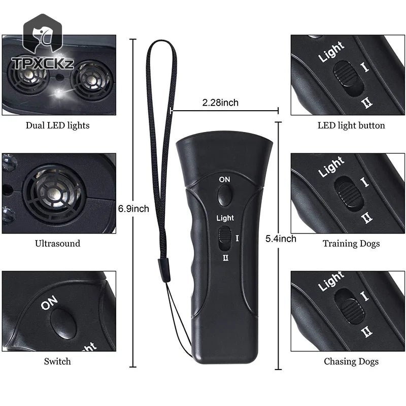 1PC Pet Dog Repeller Anti Barking Stop Bark Training Device Trainer LED Ultrasonic Anti Barking Ultrasonic Without Battery