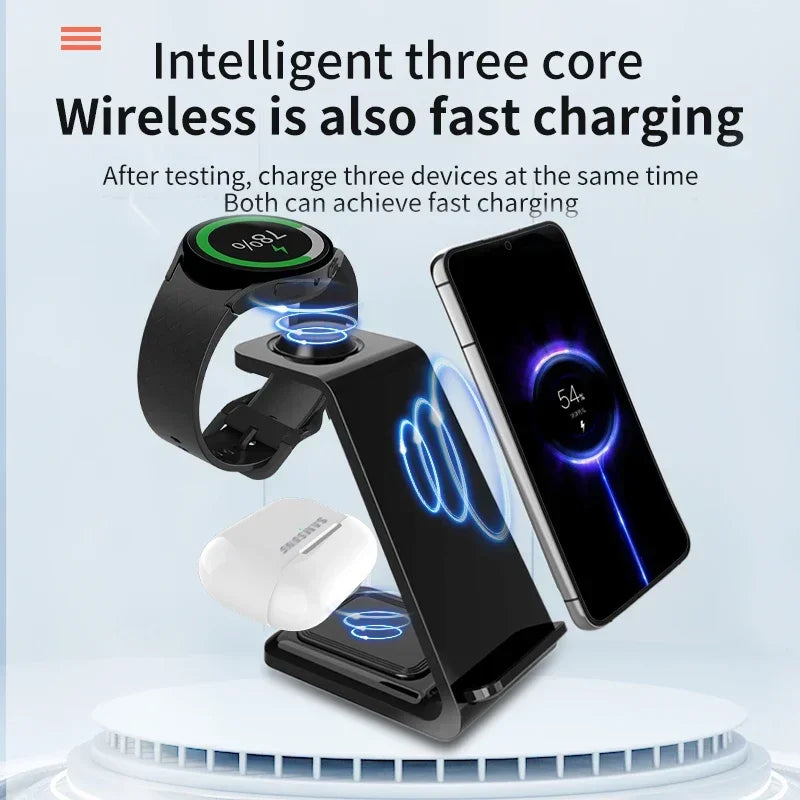 3 in 1 30W Travel Wireless Charger For Samsung Galaxy S23 S22 Watch 6 pro/5/4/3 Active 1 2 Buds Pro Plus Fast Charging Station