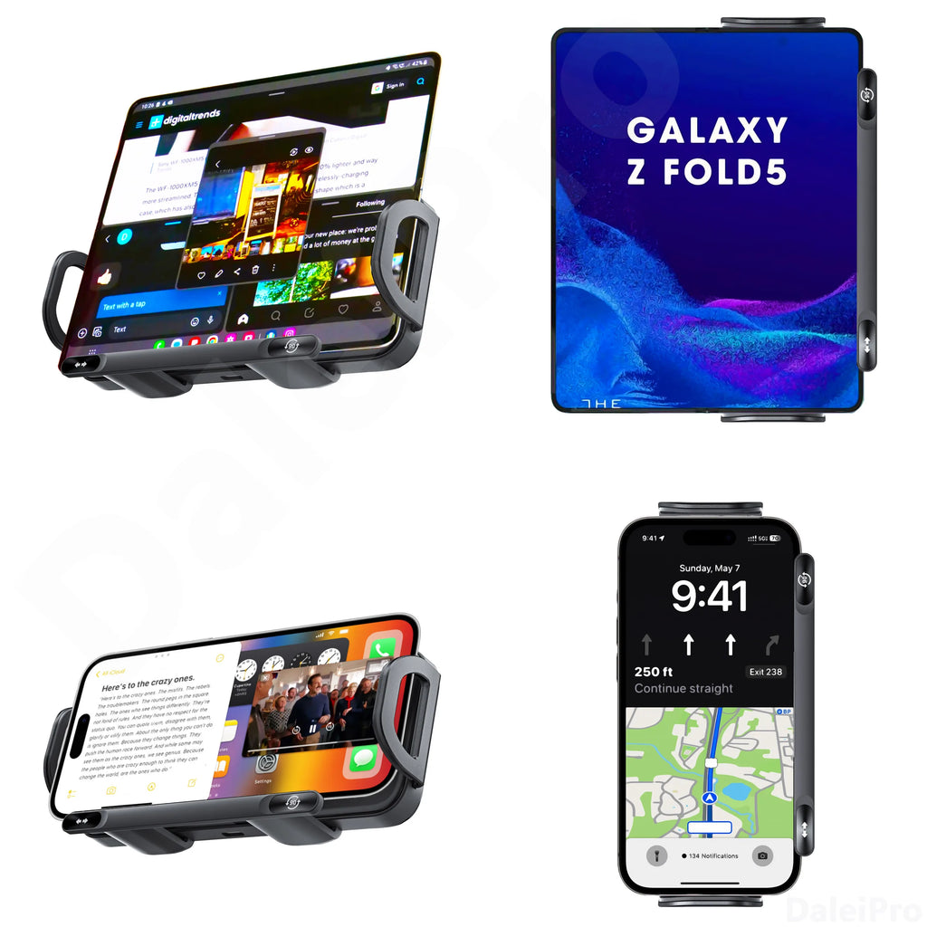 Foldable Phone Car Wireless Charger Mount Electric Clamping Rotation Universal Phone Holder For Galaxy Z Fold iPhone Xiaomi Pad