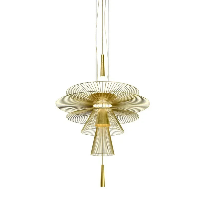 SANDYHA New Trend LED Chandelier Luxury Metal Cord Pendant Lighting for Parlor Living Dining Room Home Decor Home Hanging Lamp