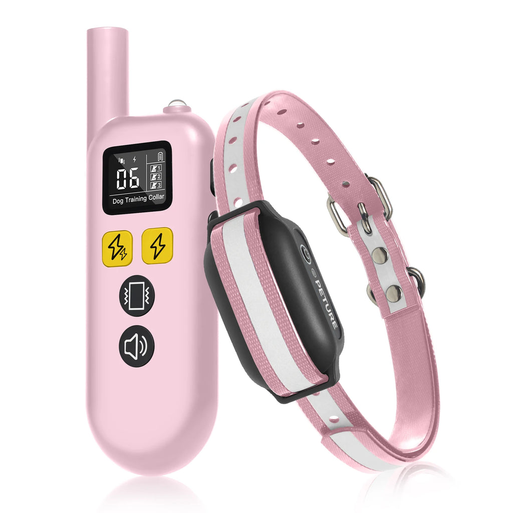 1000M Remote Dog Training Collar Rechargeable Dog Shock Collar With 3 Modes Electric Dog Collar for Small Medium Large Dogs Pink