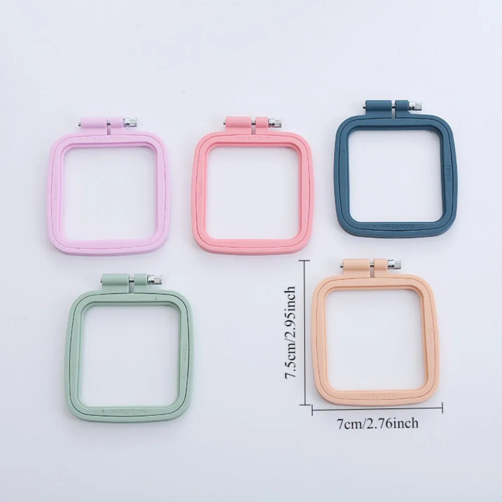 Oval/Square Plastic Embroidery Hoops Frame Color Embroidery Hoop Rings For Household DIY Cross Stitch Sewing Needlecraft Tools
