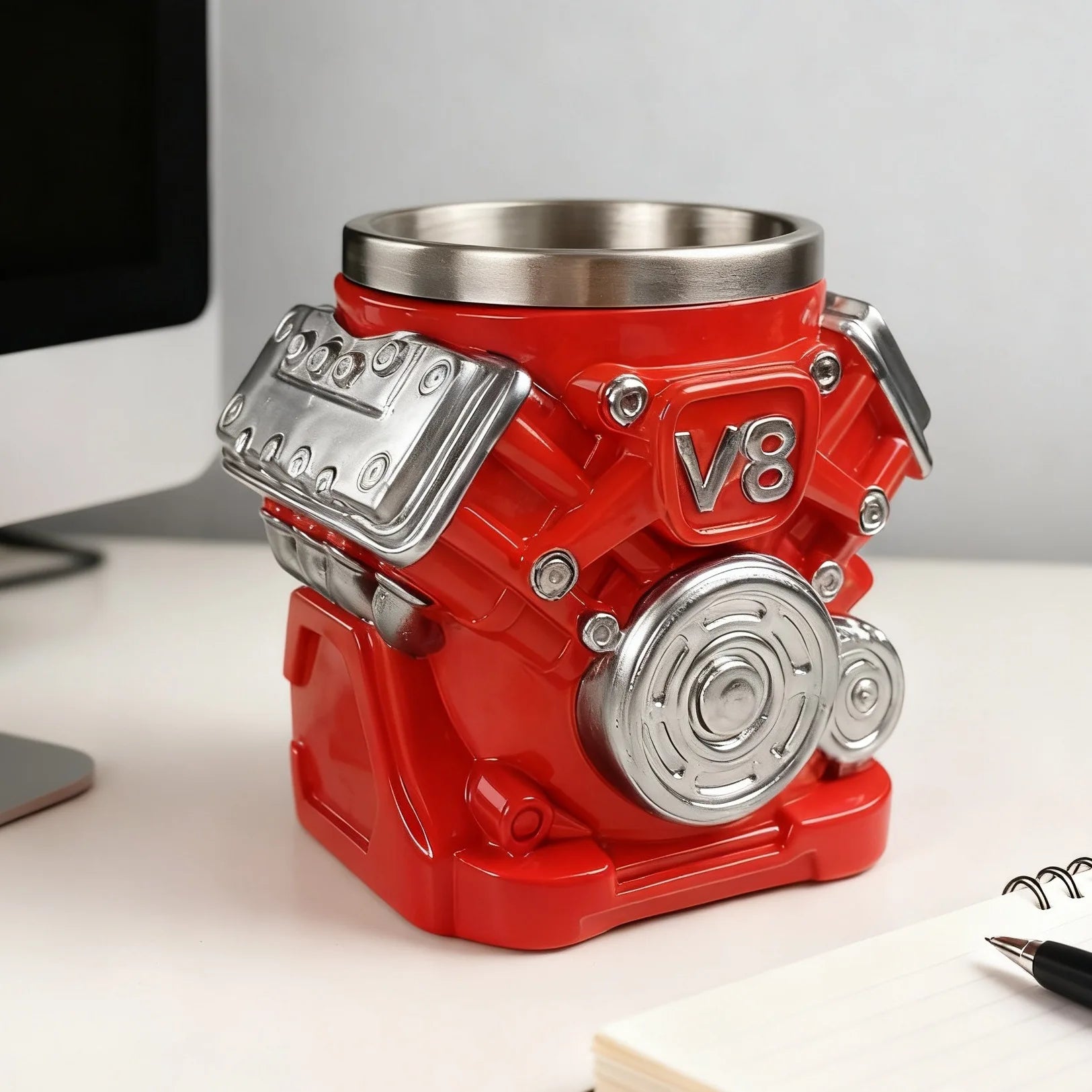 V8 Engine Coffee Cup | Unique Gift for Car Guys, Dads & Mechanics