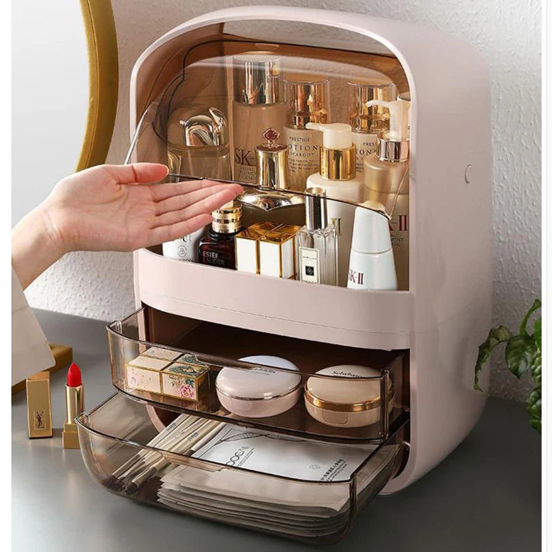 Cosmetic Storage Box Home Large Capacity Desktop Dustproof Dressing Table Lipstick Skin Care Luxury Storage Box Makeup Organizer