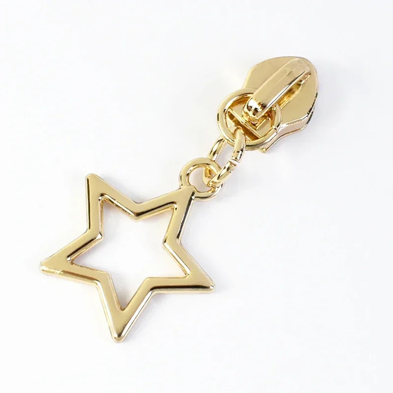 10/30Pcs Star Zipper Slider Pulls for Nylon Zippers By The Meter Bag Coat Zips Head Pullers Repair Kit DIY Sewing Accessories