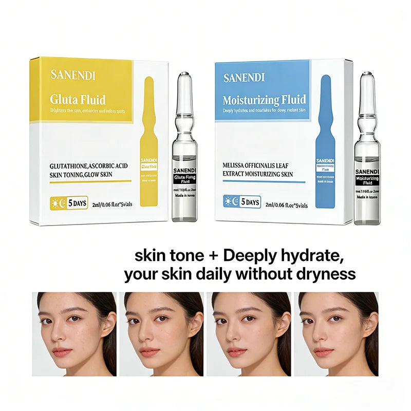 5Vials Peptide Salmon DNA ampoule Serum Moisturise AQUA Serum Face oil control Skin Care nourishing and moisturizing Essence