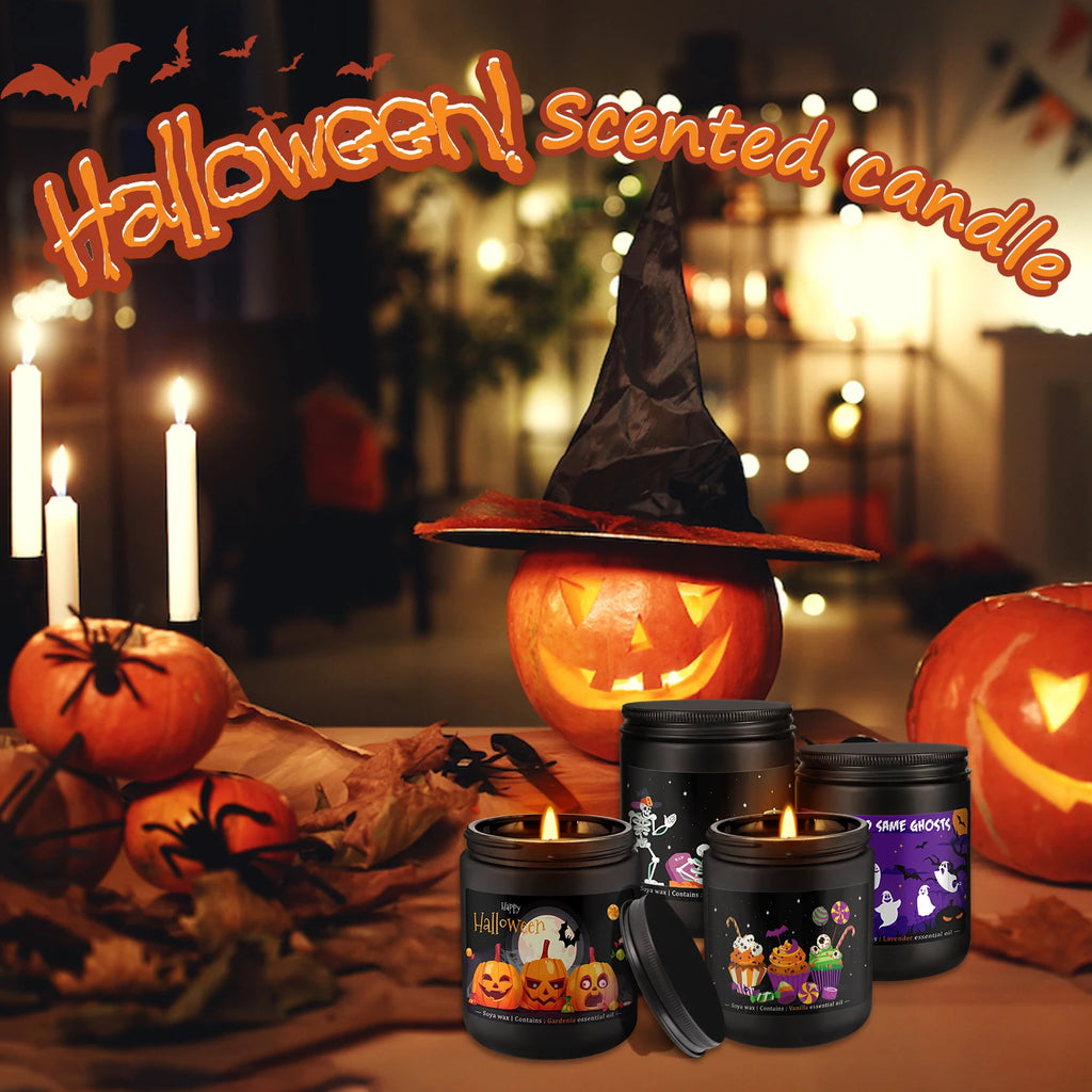 Halloween Candles, 4-Pack, 7oz