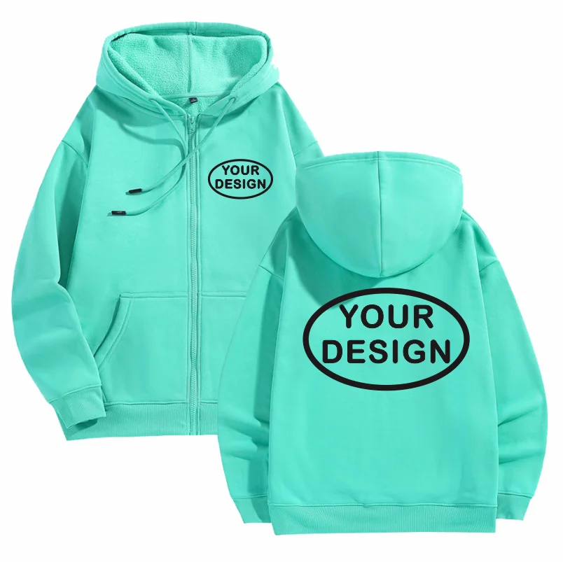 Customize Your Logo Zipper Sweatshirt For Men And Women Loose Casual Fashionable Long Sleeved Sportswear Personalized Embroidery