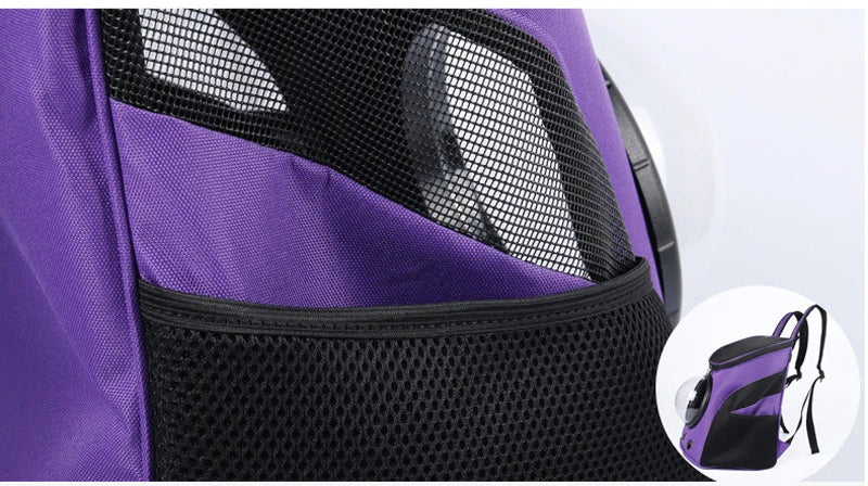 Fat Cat Backpack Carrier Denim Pet Backpack with Space Capsule Bubble for Small Medium Cats Puppy Dog Backpack for Travel Hiking