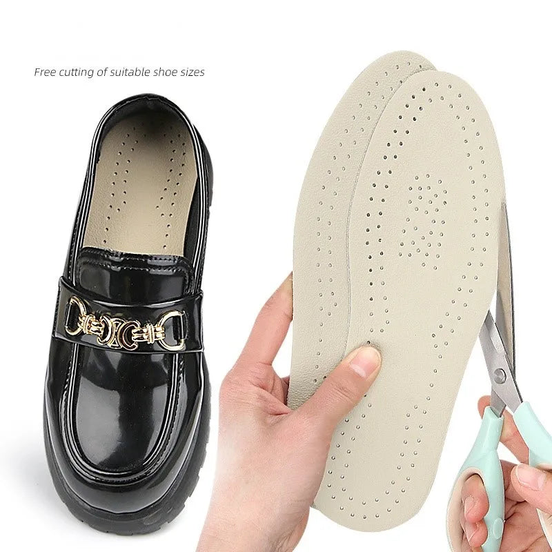 Orthopedic Insoles O-leg Double-sided Leather Shoe Insoles Men Women Cowhide Breathable Shock-absorbing And Pressure-relieving