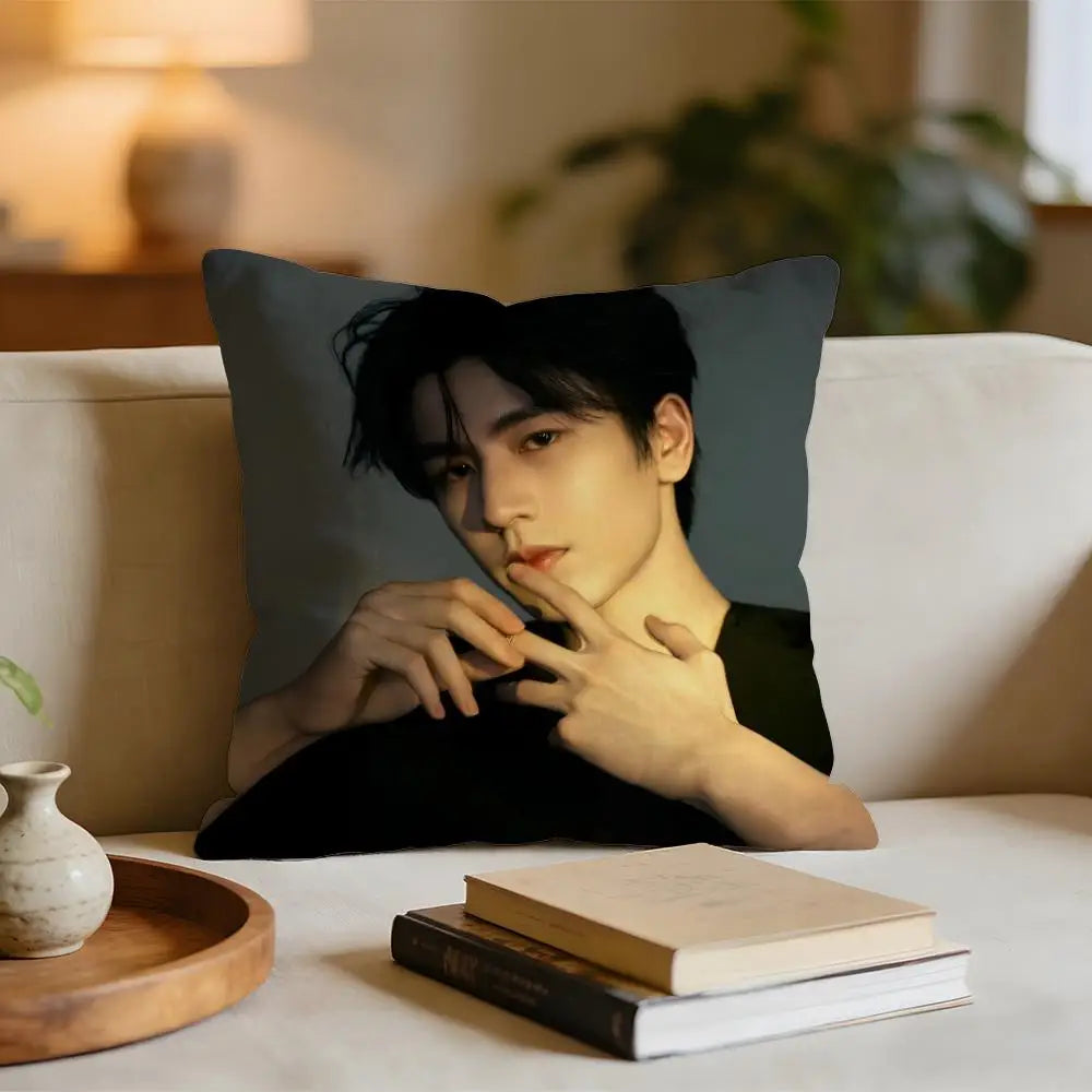 Cool Actor Zhang Linghe Cushion Cover Short plush pillowcase for bed sofa car，washable