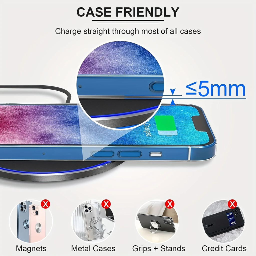30W Wireless Charger Stand Pad Mobile Phone Fast Charging Station for iPhone17 16 15 14 13 Pro XR 8 XS Max Samsung Note Xiaomi