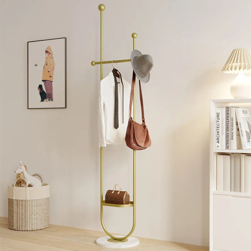 Portable Floor Clothes and Hat Rack