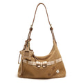 TOUTOU Y2K Bag Brown Plaid Bow Decoration + Cutout Star Pattern