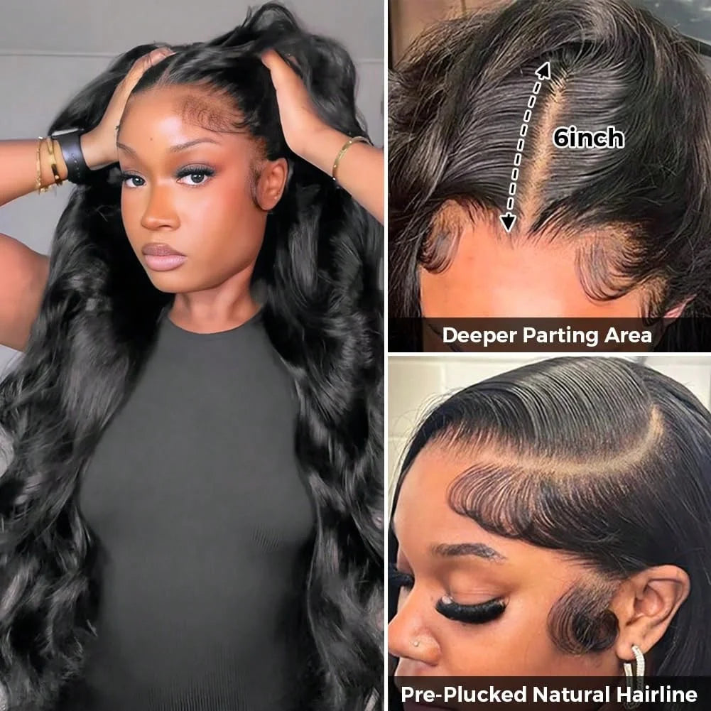 Long Body Wave Human Hair Lace Front Wig