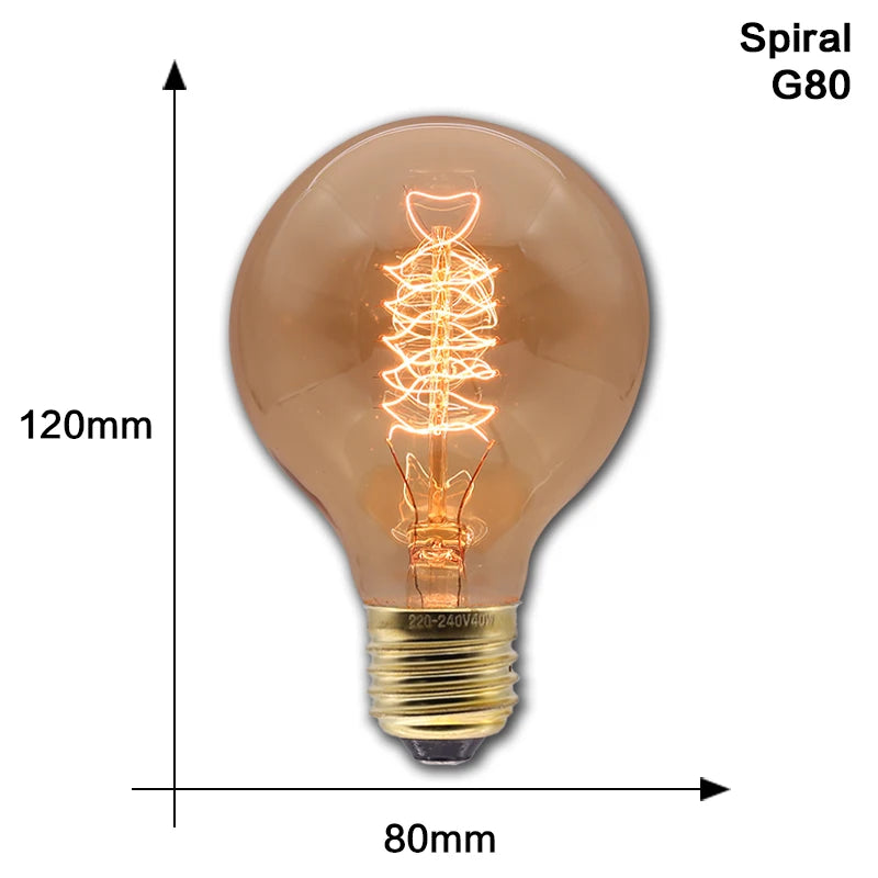 Retro Edison Light Bulb E27 40W 220V 110V Bedroom Industrial Loft Vintage Bulb For Home Decor Filament incandescent Edison Lamp