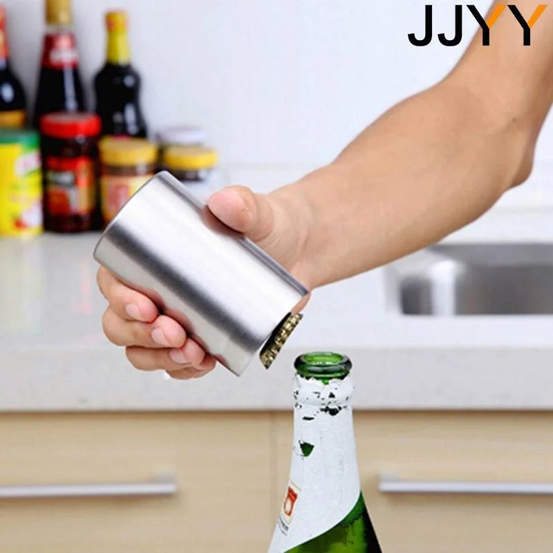 Automatic Beer Bottle Opener Magnet Beer Opener Push Down Opener Wine Beer Soda Cap Opener Stonego Kitchen Accessories