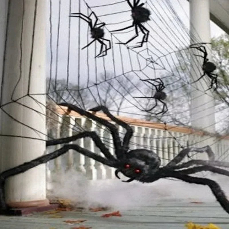 30cm/50cm/75cm/90cm/125cm/150cm/200cm Halloween Giant Black Spider Decoration Haunted House Prop Indoor Outdoor Decor